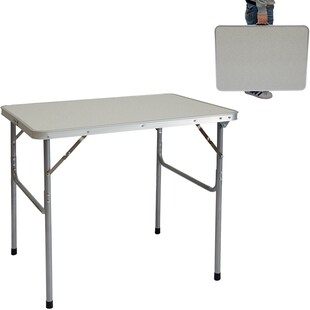 Klappbarer Campingtisch 80x60x67 cm Leichtgewicht Klapptisch Reisetisch im Kofferformat Hell Grau 