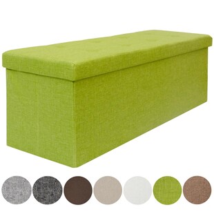 Faltbare Sitzbank 110x38x38cm Sitztruhe inkl. 2 Trennwände 120L Polsterbank Grün 