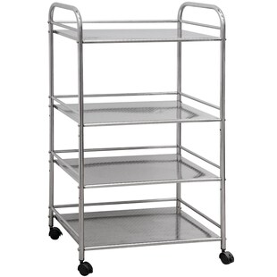 Edelstahl Küchenwagen 4 Etagen 60x35x100cm Servierwagen Rollregal Bad-Rollwagen 