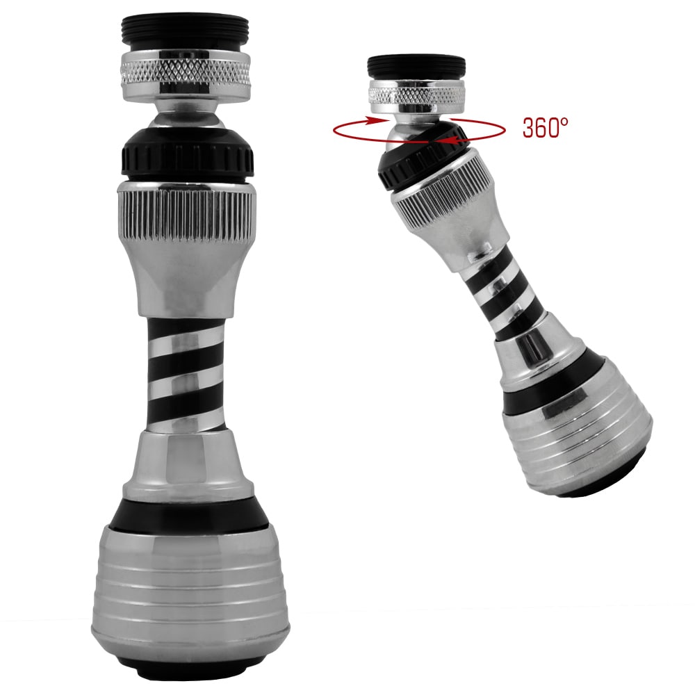 Wasserhahn Verl&auml;ngerung Perlator Strahlregler 12 cm Schwenkbrause Flexischlauch 