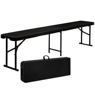 Wetterfeste Bierbank - Klappbar 184x30x43 - Rattan Look Kunststoff Bank Sitzbank 