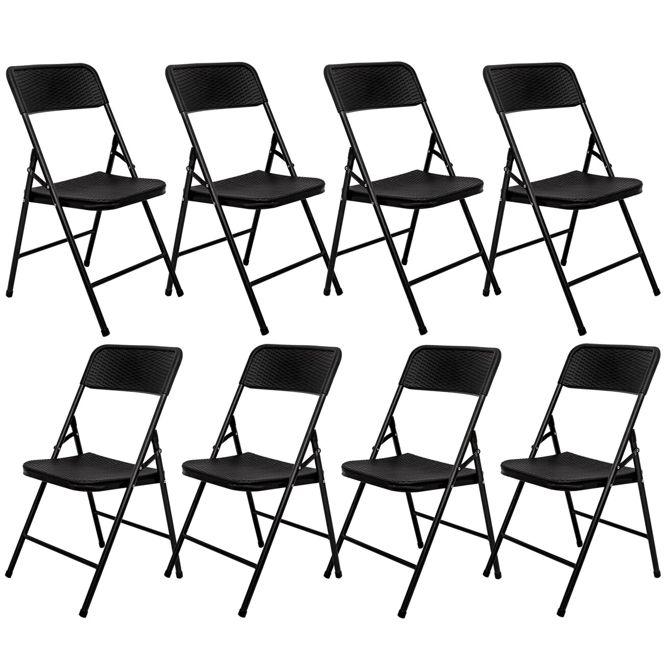 8 Klappst&uuml;hle bis 150kg - 50x46x83,5 Balkonstuhl - Gartenstuhl in Rattan-Optik 