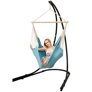 Freistehendes Stahl-Hängestuhlgestell 210cm inkl. XXL Hängesessel aus Baumwolle mit Swivel 185x130cm 