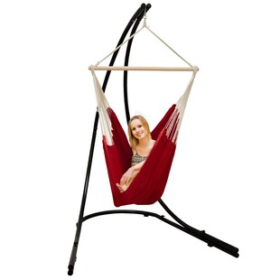 Freistehendes Stahl-Hängestuhlgestell 210cm inkl. XXL Hängesessel aus Baumwolle mit Swivel 185x130cm 