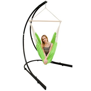 Freistehendes Stahl-Hängestuhlgestell 210cm inkl. XXL Hängesessel aus Baumwolle mit Swivel 185x130cm 
