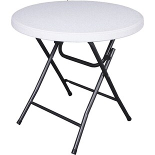 Gartentisch Ø 80 cm Klapptisch Garten Terrasse Balkon Tisch Esstisch Möbel weiß 