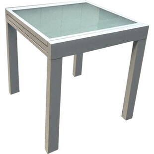 Garden Pleasure Ausziehtisch 65/130x65 Garten Terrasse Alu Glas Tisch Esstisch 