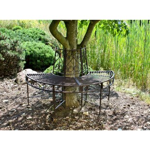 Garden Pleasure Metall Baumbank Narvi Gartenbank Sitzbank Parkbank Rost Optik 