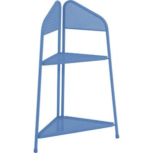 Metall Balkon Eckregal Regal Standregal Ablage Aufbewahrung Eckschrank blau 