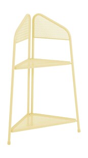 Metall Balkon Eckregal Regal Standregal Ablage Aufbewahrung Eckschrank gelb 