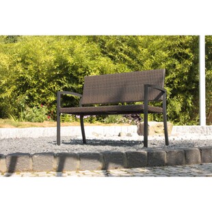 Garden Pleasure Parkbank Sanremo Rattan Optik Garten Bank Sitzbank Möbel coffee 
