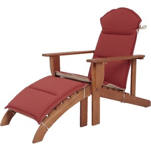 Holz Adirondack Chair + Auflage Garten Sonnenliege Relax Liege Möbel Liegesessel 
