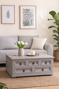 Kiefer Truhentisch New Mexico Mexiko grau massiv Couchtisch Truhe Holztruhe 