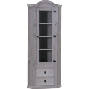 Eckschrank New Mexico Kiefer massiv grau Mexiko Wohnzimmer Vitrine Schrank 
