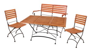 Garden Pleasure Sitzgarnitur WIEN 4.tlg Tisch Klappstuhl Bank Holz Gartenmöbel 
