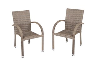 Stapelstuhl MODESTO 2er Armlehnenstuhl Gartenstuhl Terrassen Stuhl Garten SAND 