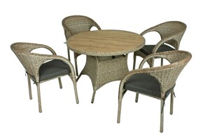 Garden Pleasure 5tlg Lounge Set Garten Sitzgruppe Sofa Sessel Tisch Rattan Optik 