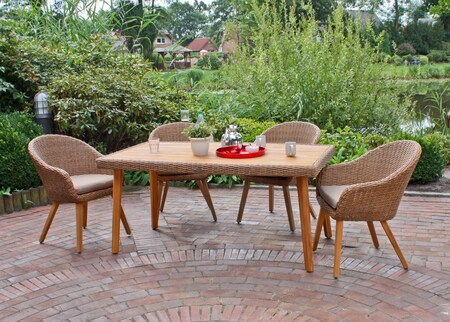 Garden Pleasure 5tlg Lounge Set Garten Sitzgruppe Sofa Sessel Tisch Rattan  Optik bei Marktkauf online bestellen