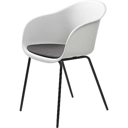 2x Design Esszimmerstuhl weiss Küchenstuhl Stuhl Set Stühle Metall Kunststoff 