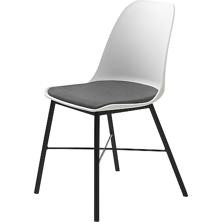 2x Esszimmerstuhl weiss grau Essstuhl Lehnstuhl Küche Stuhl Set Stühle 