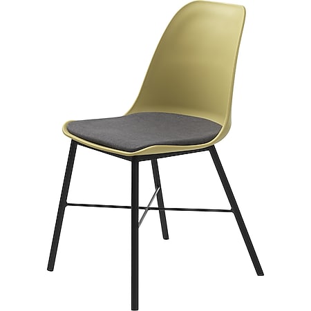 2x Esszimmerstuhl gelb grau Essstuhl Lehnstuhl Stuhl Set Stühle Küchenstuhl 
