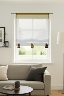 Fertigdeko Raffrollo 155x80 Fenster Voile Rollo Faltrollo Gardine Plissee Ösen 