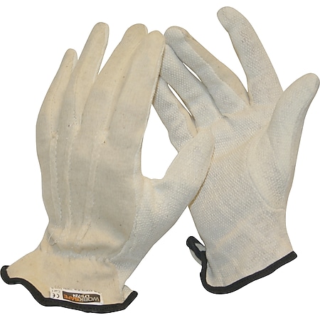 12 Paar Arbeitshandschuhe Handschuhe Gumminoppen beige 