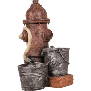 Brunnen Holz Stein Optik Wasserspiel Springbrunnen Kaskaden Dekobrunnen Garten 