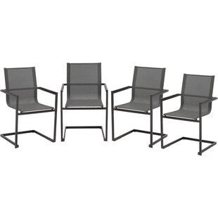 4x Alu Gartensessel Freischwinger Gartenstuhl Metall Campingstuhl Hochlehner Set 