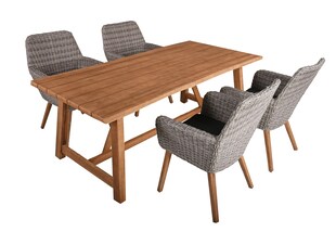 Garden Pleasure Lounge Set Garten Sitzgruppe Sessel Tisch Rattan Optik Armsessel 