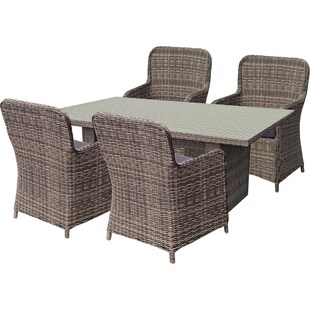 5tlg. Tischgruppe Gartenmöbel Gartentisch Stuhl Garten Sessel Gartensessel Tisch 