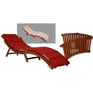 Faltliege NASSAU + Auflage 2er Set Holzliege Eukalyptus Sonnenliege Garten Liege 