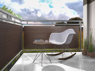 Polyrattan PVC Sichtschutzmatte 300x100 Balkon Sichtschutz Zaun Windschutz braun 