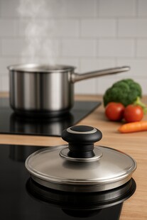 Edelstahl Topf Deckel Ø16cm Ersatz f. Pfanne Bratpfanne Pfannendeckel Topfdeckel 