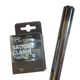 Verstärkte Sattelstütze Ø 22mm 500mm lang bis 180kg verchromt mit Kloben 