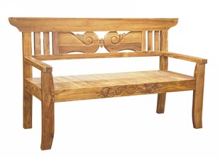 Teak Bank PADAR 3-Sitzer Holz Sitzbank Gartenbank Garten Möbel Holzbank massiv 