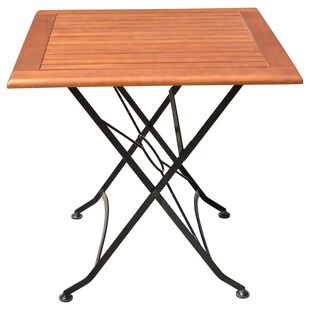 Tisch WIEN quadratisch klappbar Braun Holz Metall Garten Gartentisch Esstisch 