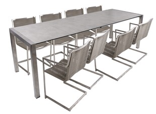 9-tlg. Metall Tischgruppe SIENNA Set Gartenmöbel Sitzgruppe Garten Garnitur 