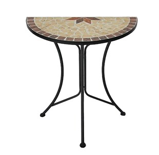 Mosaiktisch AMARILLO halbrund Garten Gartentisch Outdoor Esstisch Mosaik Tisch 