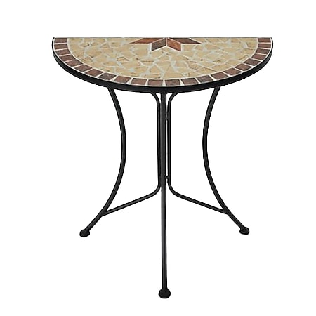 Mosaiktisch AMARILLO halbrund Garten Gartentisch Outdoor Esstisch Mosaik Tisch 