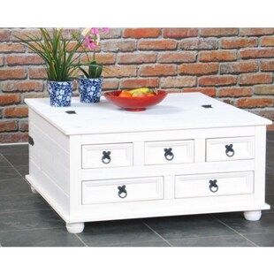 Kiefer Truhentisch NEW MEXICO Mexiko weiß massiv Couchtisch Truhe Holztruhe 