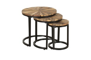 INTERIA Home & Living Beistelltisch MANDYA 3er Set Tisch Wohnzimmer Altholz 