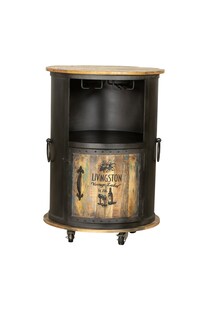 INTERIA Home & Living Weinbar 85cm LUNI Bar Schrank Kommode Sideboard Holz 