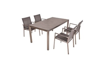 Garden Pleasure 5-tlg. Garten Tischgruppe Sitzgruppe Tisch Stuhl Möbel Metall 