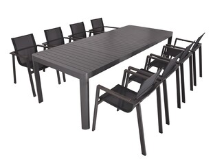 Garden Pleasure 9-tlg. Garten Tischgruppe Sitzgruppe Tisch Stuhl Kunststoff 