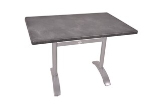 Bistrotisch Set Dark Slate 110x70cm Tischgestell Alu silber matt Garten Tisch 