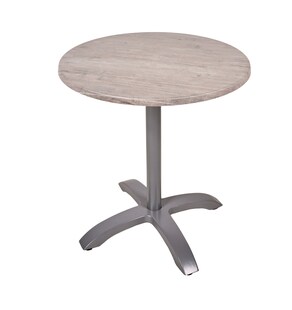 Bistrotisch Set Washington Pine Ø70cm Tischgestell Alu silber matt Garten Tisch 