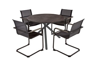 Garden Pleasure 5tlg. Garten Tischgruppe Sitzgruppe Tisch Stuhl Möbel Aluminium 