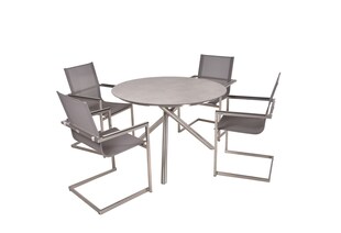 Garden Pleasure 5-tlg. Garten Tischgruppe Sitzgruppe Tisch Stuhl Möbel Metall 
