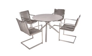 Garden Pleasure 5-tlg. Garten Tischgruppe Sitzgruppe Tisch Stuhl Möbel Metall 